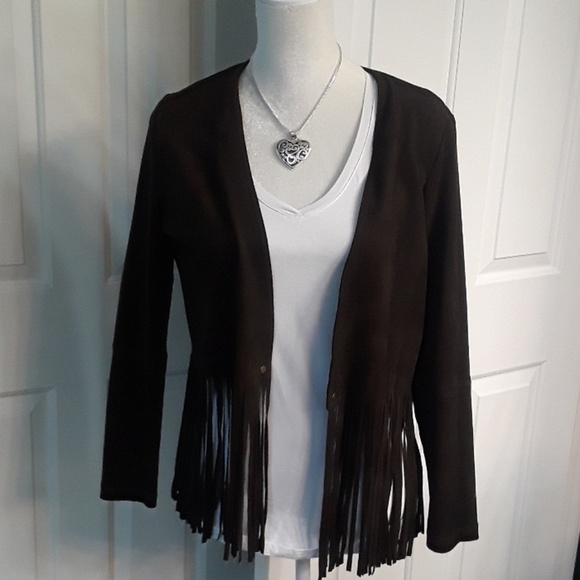 Karen Kane Jackets & Blazers - Karen Kane Suede jacket new with fringes